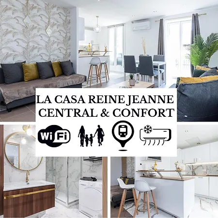 La Casa Reine Jeanne- Pres De La Gare - Wifi - Parking - Neuf Et Confort Апартаменты Ницца